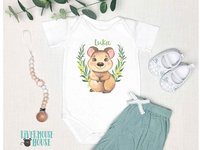 Baby Quokka personalised bodysuit, custom design native Australian wildlife onesie, cute animal lovers gift 