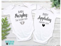Personalised Pregnancy & Birth Announcement, Create Your Own Baby Reveal Onesie