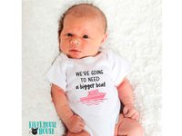 We're going to need a bigger boat baby bodysuit, Funny nautical pregnancy announcement