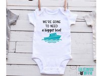 We're going to need a bigger boat baby bodysuit, Funny nautical pregnancy announcement