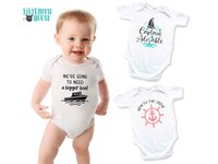 We're going to need a bigger boat baby bodysuit, Funny nautical pregnancy announcement