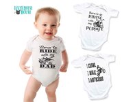 Born to Ride with my Dad motorcycle baby onesie, custom biker kids onesie