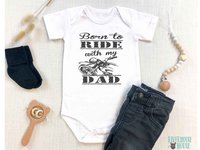 Born to Ride with my Dad motorcycle baby onesie, custom biker kids onesie