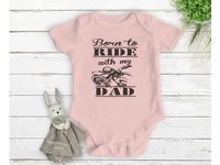 Born to Ride with my Dad motorcycle baby onesie, custom biker kids onesie