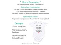 Born to be cute, funny, gorgeous just like my Aunty, Uncle, personalised baby bodysuit