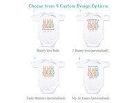 All the bunnies love me personalised baby bodysuit, My 1st Easter bunny butt outfit, Choose from 4 cute designs