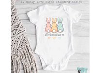 All the bunnies love me personalised baby bodysuit, My 1st Easter bunny butt outfit, Choose from 4 cute designs
