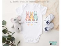 All the bunnies love me personalised baby bodysuit, My 1st Easter bunny butt outfit, Choose from 4 cute designs