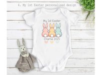 All the bunnies love me personalised baby bodysuit, My 1st Easter bunny butt outfit, Choose from 4 cute designs