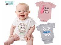 Baby Bunny Personalised Bodysuit, First Easter Rabbit Romper