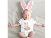 Baby Bunny Personalised Bodysuit, First Easter Rabbit Romper