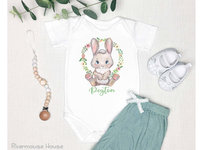 Baby Bunny Personalised Bodysuit, First Easter Rabbit Romper