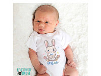 Baby Bunny Personalised Bodysuit, First Easter Rabbit Romper