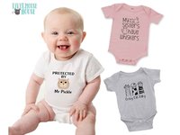 Protected by cats baby bodysuit, Personalised pick your kitty, Choose from 192 cute cat variations