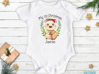First Christmas baby quokka personalised bodysuit, Aussie Animals Xmas gift