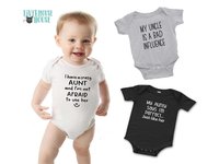 I have crazy Aunts & Uncles and I'm not afraid to use them funny baby bodysuit, Personalised names to suit your family