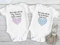 Don't Mess with me My Big Brother, Sister, Siblings have Paws Pet Baby Bodysuit