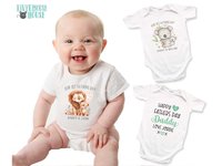 First Fathers day Daddy & baby lion cub personalised bodysuit