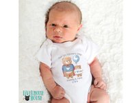 First Fathers day Daddy & baby bear cub personalised bodysuit, I love you gift for Dad