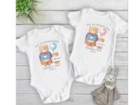First Fathers day Daddy & baby bear cub personalised bodysuit, I love you gift for Dad