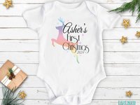 Baby's first Christmas personalised reindeer romper 2024