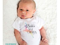 Baby's first Christmas personalised reindeer romper 2024