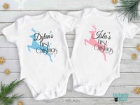 Baby's first Christmas personalised reindeer romper 2024
