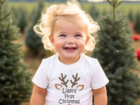 Personalised First Christmas Rudolf Reindeer Baby Bodysuit