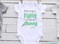 Born To Go Fishing Personalised Baby Bodysuit, Customised to suit your family fishing fan