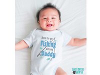 Born To Go Fishing Personalised Baby Bodysuit, Customised to suit your family fishing fan
