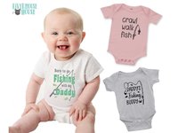 Born To Go Fishing Personalised Baby Bodysuit, Customised to suit your family fishing fan