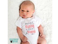 Born To Go Fishing Personalised Baby Bodysuit, Customised to suit your family fishing fan
