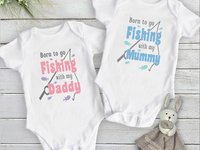 Born To Go Fishing Personalised Baby Bodysuit, Customised to suit your family fishing fan