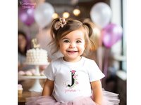 Baby girl personalised name bodysuit, Floral alphabet custom letter with pink flowers design
