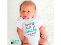 Happy first fathers day Daddy baby bodysuit. A custom personalised gift for Dad with love xo