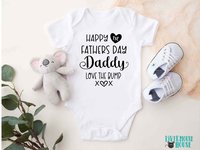 Happy first fathers day Daddy baby bodysuit. A custom personalised gift for Dad with love xo