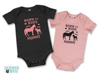 Horse baby bodysuit, Born to ride with my Mummy