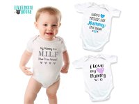 Funny MILF Baby Bodysuit, My Mummy is a M.I.L.F (Mum I'll Love Forever) 