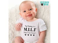 Funny MILF Baby Bodysuit, My Mummy is a M.I.L.F (Mum I'll Love Forever) 