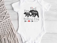Our first mothers day Mama & baby bear 2025 personalised bodysuit, Custom gift for Mummy