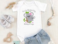 Our First Mothers Day Baby Koala Bodysuit, Personalised Gift for Mum & Bubs