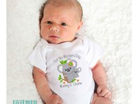 Our First Mothers Day Baby Koala Bodysuit, Personalised Gift for Mum & Bubs