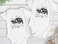 Our first mothers day Mama & baby bear 2025 personalised bodysuit, Custom gift for Mummy