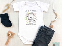 Our First Mothers Day Koala Personalised baby bodysuit, Little aussie gift for Mum & bubs