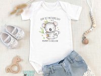 Our First Mothers Day Koala Personalised baby bodysuit, Little aussie gift for Mum & bubs