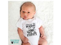 Born to Ride with my Dad motorcycle baby onesie, custom biker kids onesie