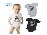 Born To Go Off Road with my Dad Baby Bodysuit, Personalised 4WD Car Romper
