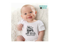 Born To Go Off Road with my Dad Baby Bodysuit, Personalised 4WD Car Romper