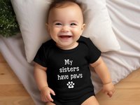 My siblings have paws baby bodysuit personalised to suit your pet family
