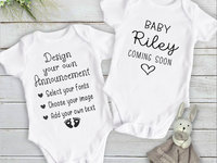 Personalised Pregnancy & Birth Announcement, Create Your Own Baby Reveal Onesie